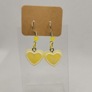 Yellow Heart Earrings